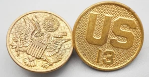 WWI Era 1920s Army Specialist & 13th Infantry Regiment US Enlisted Collar Discs - Bild 1 von 2