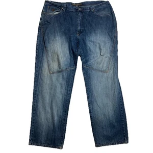 Pantalones de mezclilla holgados Enyce significa 42x32 ropa de calle bordados calce suelto patinador años 90 - Imagen 1 de 17