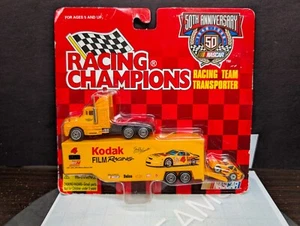 1:87 #4 BOBBY HAMILTON KODAK FILM RACING CHAMPIONS TRANSPORTER HAULER & CAR 1998 - Picture 1 of 7