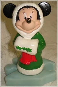 MICKEY / MINNIE MOUSE CHRISTMAS FIGURINE PUZZLE PIECE MCDONALD'S TOY - Picture 1 of 3