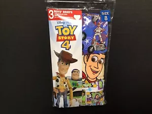 Disney PIXAR Toy Story 4 Boys Cotton Briefs Woody Buzz 3 Pack Size 8 NEW - Picture 1 of 2