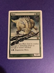 Magic The Gathering Magic Rhox Shadow Firmado Artista Prueba x1 8ª Edición Carl Critchlow - Imagen 1 de 2