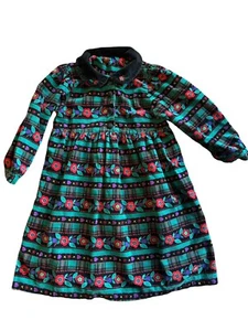 Vintage Gymboree Dress Plaid Floral Corduroy Collar Size 8 See Measurements - Picture 1 of 3