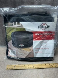 Grillman Round Fire Pit Cover - 16in deep x 32in dia - Heavy Duty w/ Hem Cord - Picture 1 of 3