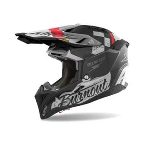 Airoh Aviator 3 AMS² plus Burnout Matt Grey Black Red Offroad MX Helmet - Picture 1 of 5
