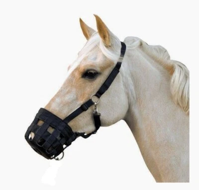 HKM Maulkorb mit Halfter - Fressbremse für´s Pferd - Fresshemmer