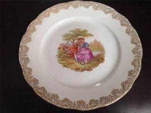 Veritable France Fragonard Courting Couple  9 1/2"  Dinner Plate - Picture 1 of 3