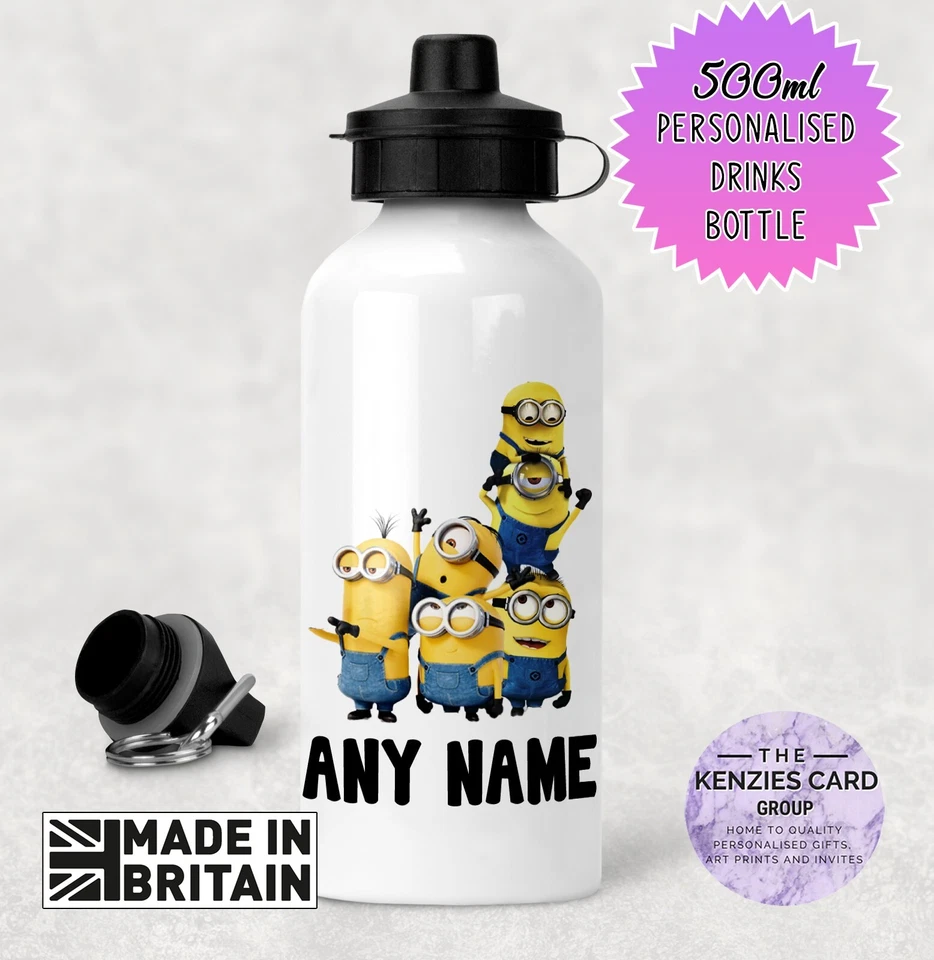 Personalised Minions Kids Sports Water Bottle Stitch Bottle V2 - Image 1 of 1