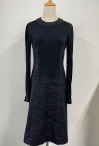CHANEL Tweed Long Sleeve Docking Dress Black Size 38 M in France Autumn/Winter - Picture 1 of 8