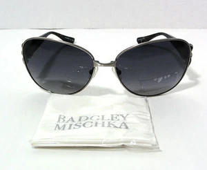 BADGLEY MISCHKA Sunglasses Sylvie Gunmetal Frame Polarized Lens 59-15-125mm - Picture 1 of 6