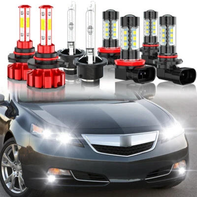 适用于讴歌 TL 2009 - 2014 - 前 HID LED 车头灯 DRL 雾灯灯泡套件 Oty 8 — 第 1/4 张图片