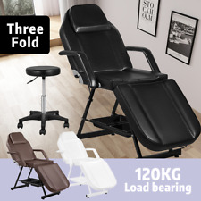 185CM 3 Folds Massage Table Portable Massage Bed Folding Beauty Chair Therapy AU