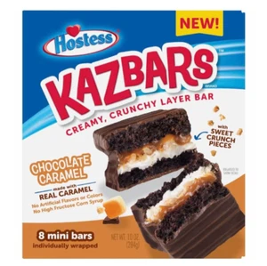 Hostess Kazbars Chocolate Caramel Pack of 2 Boxes 16 Total Snack Cakes - Picture 1 of 4