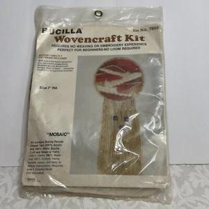 Vintage Bucilla Wovencraft Kit 7898“Mosaic” Wall Hanging 7” Round 1970’s Boho - Picture 1 of 6