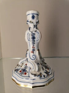 Candelabro Meissen motivo cipolla oro reale rosso 1° Altezza a scelta 17 cm - Foto 1 di 12