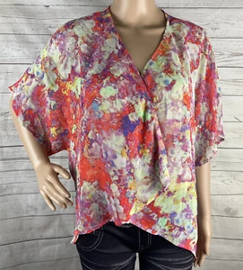 Decreto Cubierta Floral Transparente XS Rosa Púrpura Acuarela Estampado Flor Frente Abierto - Imagen 1 de 12