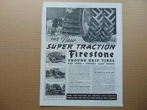 1938 Firestone Super Traktionsreifen Vintage Printanzeige - Bild 1 von 1