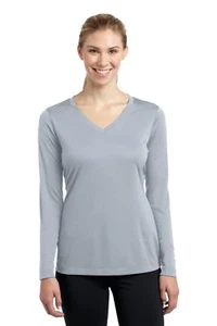Sport Tek Womens Long Sleeve Dri-Fit PosiCharge Workout XS-4XL T-Shirt LST353LS - Picture 1 of 22