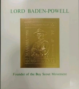 EAU AJMAN MANAMA HOJA DE ORO HOJA EN MINIATURA LORD BADEN POWEL BOY SCOUTS MN... - Imagen 1 de 1