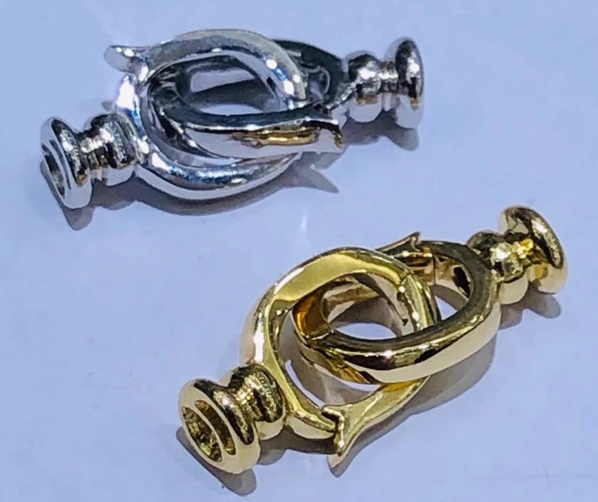 Cierre de oro macizo puro AU585 14K para pulsera collar joyería hágalo usted mismo hallazgos tamaño 3 Foto 1 de 4