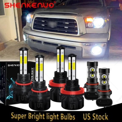 For 2007-2012 2013 Toyota Tundra Combo 6x 6000K LED Headlight + Fog Light Bulbs - Image 1 of 4