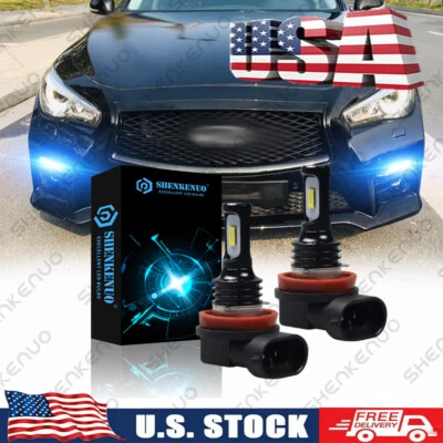 For INFINITI G37 2011-2013 - 2x 8000K Ice Blue H8 H11 LED Fog Driving Light Bulb - Image 1 of 4