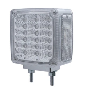 LED Double Face Square Turn Signal W/ Clear Lens For Passenger Side - Imagen 1 de 3