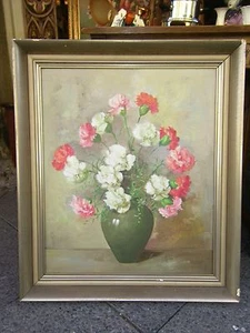Gemälde – Öl auf Leinwand "Blumen in Vase" - Bild 1 von 7