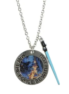 Disney Star Wars May The Force Be With You Saber Pendant Necklace Loungefly NEW - Picture 1 of 6
