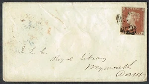 1841 1d Red-Brown Pl 156 IH 4m Thrapstone 798 to Weymouth Fine Used - Picture 1 of 2