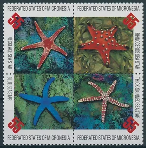 Micronesia Stamps 1996 MNH Starfish Sea Stars Marine Animals 4v Block - Picture 1 of 1