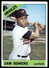 1966 TOPPS SAM BOWENS 412 VG BASEBALL BALTIMORE ORIOLES