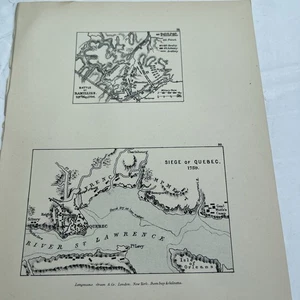 1914 (Print) Map of Battle Ramillies 23rd 1706 Siege of Quebec 1759 GA #79 Print - Picture 1 of 4