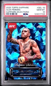 Alex Pereira 2025 Topps Cromo Zafiro UFC Zafiro Selecciones #SEL10 PSA 10 SP - Imagen 1 de 2