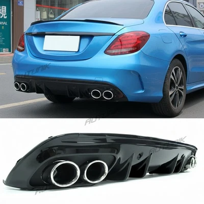 Rear Diffuser Exhaust Tips for Mercedes-Benz C300 C43 W205 2015-2021 AMG Line Foto 1 de 4