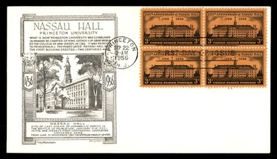 Mayfairstamps US FDC 1956 Nassau Hall Princeton University 200th Anniversary Fir - Image 1 of 2