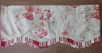 De colección. Waverly "Ramo de Baladas" Doble Capa Floral y Cenefa a Rayas ~ 78" x 17" Foto 1 de 3