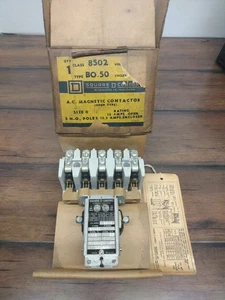 Square D 8502 BO-50 A. C. Magnetic Contactor (open Type) Vintage New Old Stock!! - Picture 1 of 6