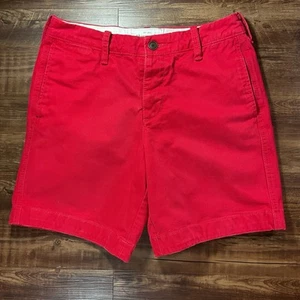 Vintage Abercrombie & Fitch Shorts Mens 30x8 Red Heavyweight Y2K Button Fly - Picture 1 of 9