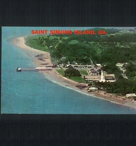 ST. SIMONS ISLAND, GA * AERIAL VIEW SHOPPING CENTER LIGHTHOUSE & PIER * UNPOSTED - Picture 1 of 3