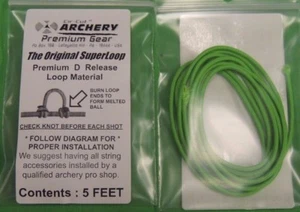 5 FT PACK FL GRÜN RELEASE NOCKING NOCK D LOOP Bogenschießen Bogen Cir-Cut - DICK 0,93" - Bild 1 von 3