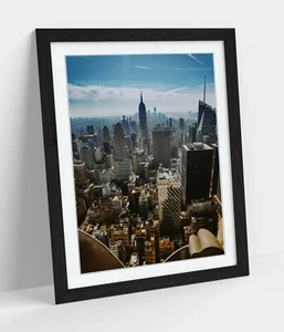 NEW YORK CITYSCAPE AERIAL -ART FRAMED POSTER PICTURE PRINT ARTWORK- PHOTOGRAPHY - Picture 1 of 10