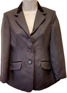 CHAQUETA DE MONTAR CON CUELLO DE TERCIOPELO CUELLO DE POLIÉSTER NEGRO COFRE DE 30 - Imagen 1 de 13