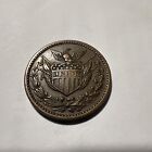 1863 US Civil War Patriotic Liberty Army Navy Bronze Coin