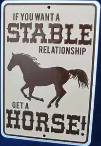 If You Want Stable Relationship Get A Horse! embossed sign 305mm x 205mm REDUCED - Picture 1 of 1