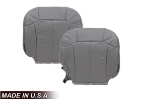 2002 02 Cadillac Escalade EXT Driver or Passenger Bottom LEATHER Seat Cover Gray - Picture 1 of 12