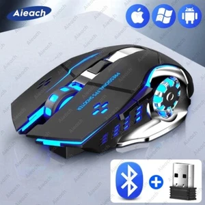 AIEACH Rechargeable Wireless Mouse For Computer Tablet Bluetooth Gaming Mouse - Picture 1 of 12