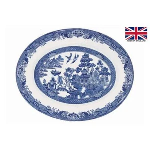 Queens by Churchill - Blue Willow Oval Dish 37cm (Made in England) - Picture 1 of 2