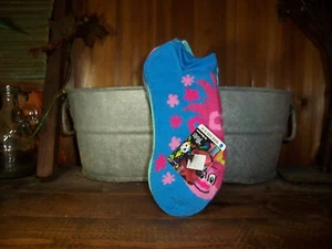 TROLLS GIRLS NO SOCKS 6 PAIRS SHOE SIZE 4-10 MULTICOLOR CASUAL SCHOOL PLAY BLUE - Picture 1 of 2