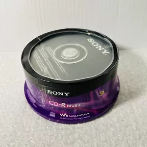 (NEW) Sony Blank Music CD-R CDR 80min Digital Audio 30 Pack Media Disc - Picture 1 of 6